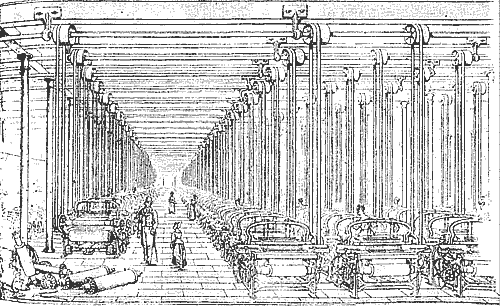 Ткацкая фабрика Томаса Робинзона в Стокпорте в 1835 г. (по Юру)